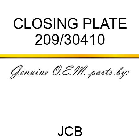 CLOSING PLATE 209/30410