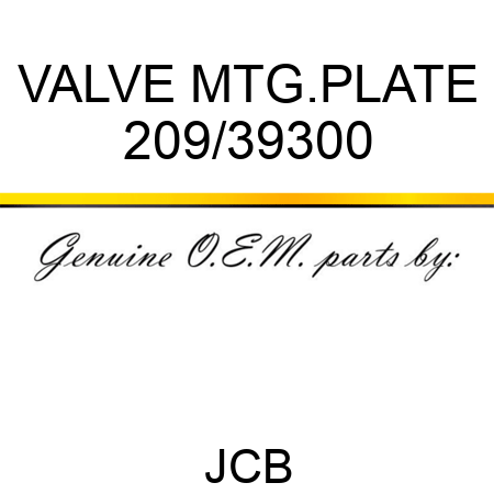 VALVE MTG.PLATE 209/39300