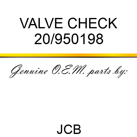 VALVE CHECK 20/950198