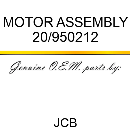 MOTOR ASSEMBLY 20/950212
