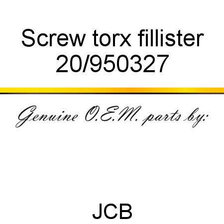 Screw, torx fillister 20/950327