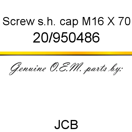Screw, s.h. cap M16 X 70 20/950486