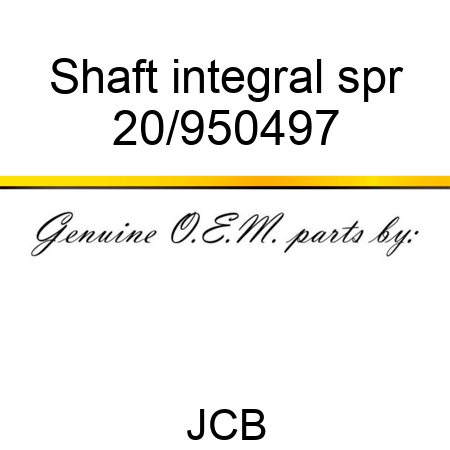 Shaft integral spr 20/950497