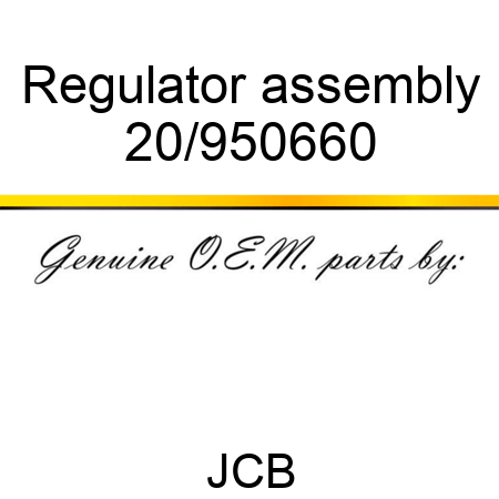 Regulator assembly 20/950660