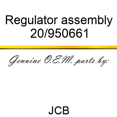 Regulator assembly 20/950661