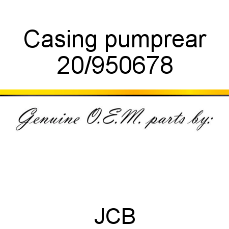 Casing, pump,rear 20/950678