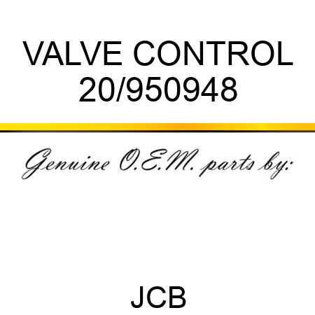 VALVE, CONTROL 20/950948