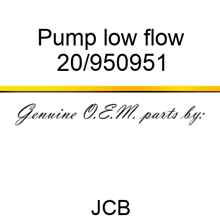 Pump low flow 20/950951