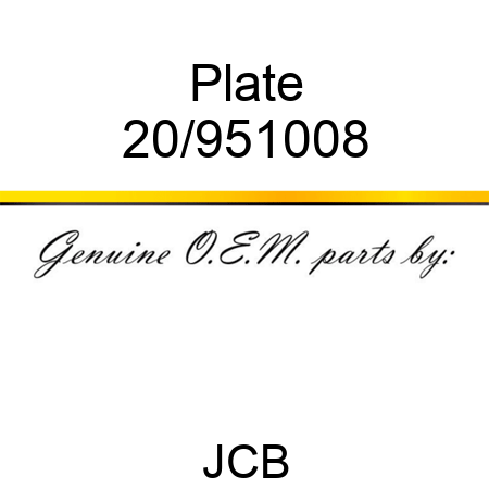 Plate 20/951008