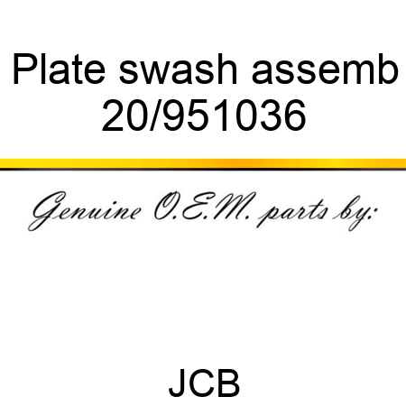 Plate swash assemb 20/951036