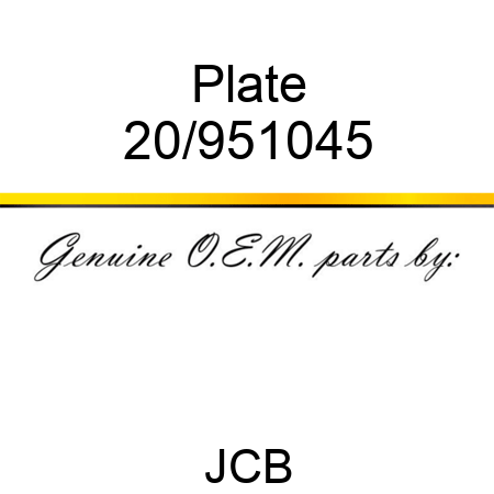 Plate 20/951045
