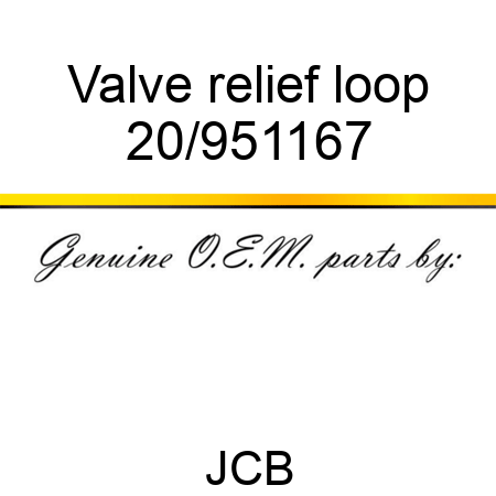 Valve relief loop 20/951167