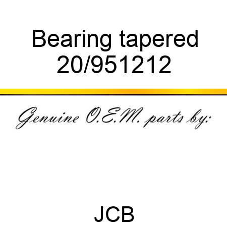 Bearing tapered 20/951212