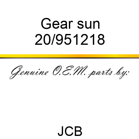 Gear sun 20/951218