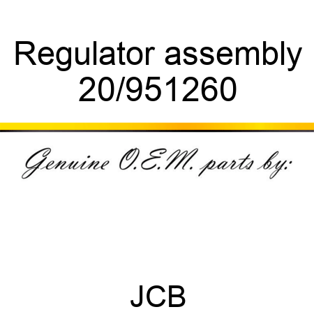 Regulator assembly 20/951260