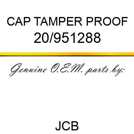 CAP TAMPER PROOF 20/951288