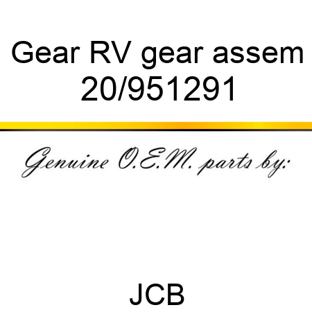 Gear RV gear assem 20/951291