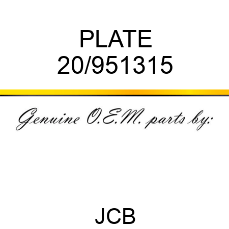 PLATE 20/951315