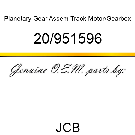 Planetary Gear Assem, Track Motor/Gearbox 20/951596