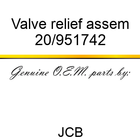 Valve relief assem 20/951742