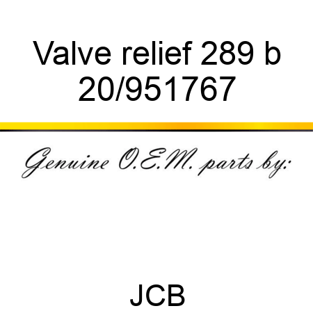 Valve relief 289 b 20/951767
