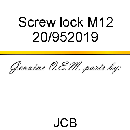 Screw, lock M12 20/952019