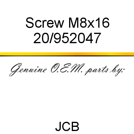 Screw, M8x16 20/952047