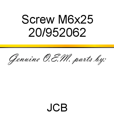 Screw, M6x25 20/952062
