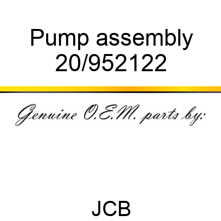 Pump assembly 20/952122