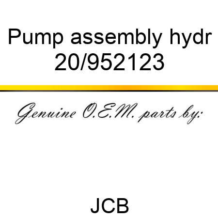 Pump assembly hydr 20/952123