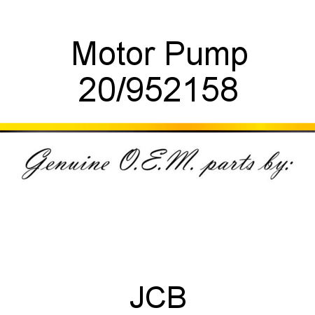 Motor, Pump 20/952158