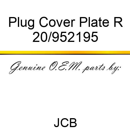 Plug Cover Plate R 20/952195