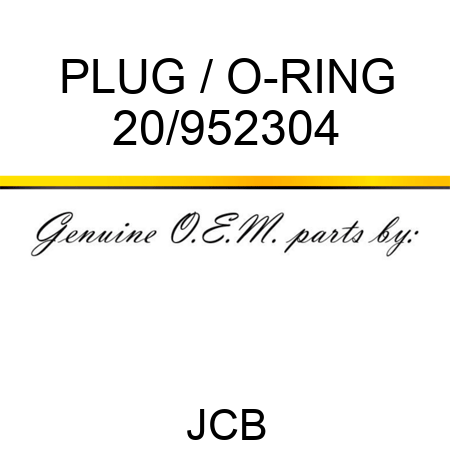 PLUG / O-RING 20/952304