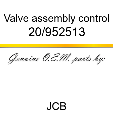 Valve, assembly, control 20/952513