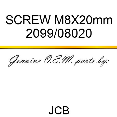 SCREW M8X20mm 2099/08020
