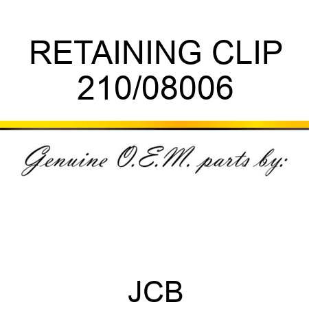 RETAINING CLIP 210/08006