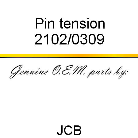 Pin, tension 2102/0309
