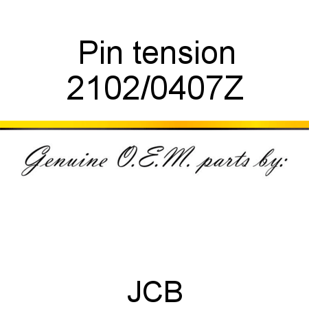 Pin, tension 2102/0407Z