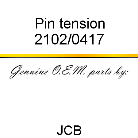 Pin, tension 2102/0417