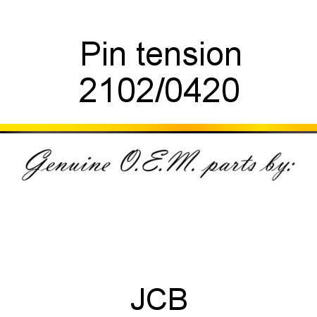 Pin, tension 2102/0420