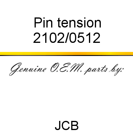 Pin, tension 2102/0512