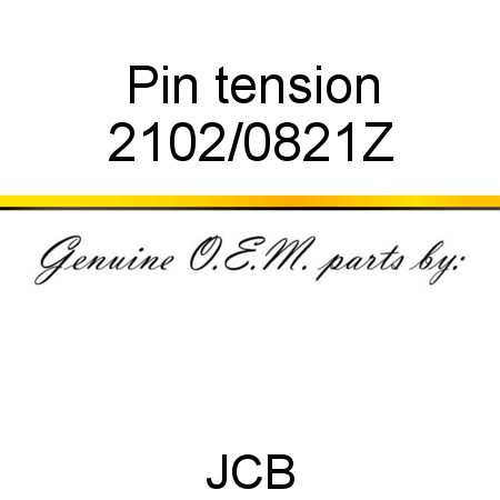Pin, tension 2102/0821Z