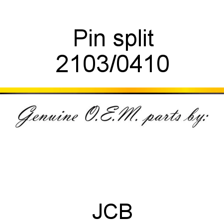 Pin, split 2103/0410