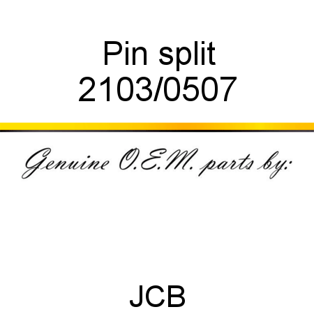 Pin, split 2103/0507