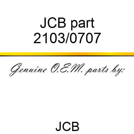 JCB part 2103/0707