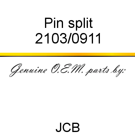 Pin, split 2103/0911