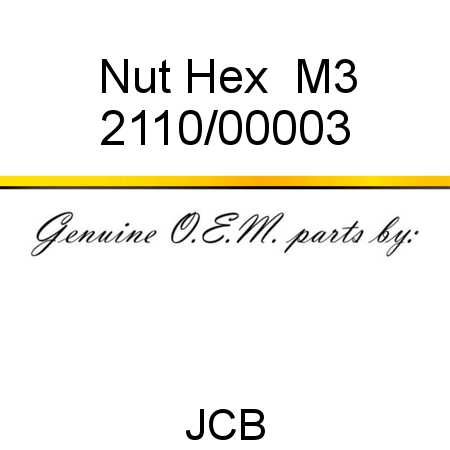 Nut, Hex  M3 2110/00003