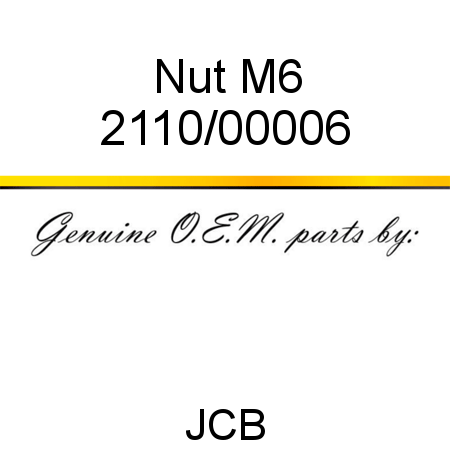 Nut, M6 2110/00006