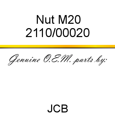 Nut, M20 2110/00020