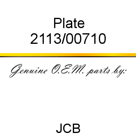 Plate 2113/00710